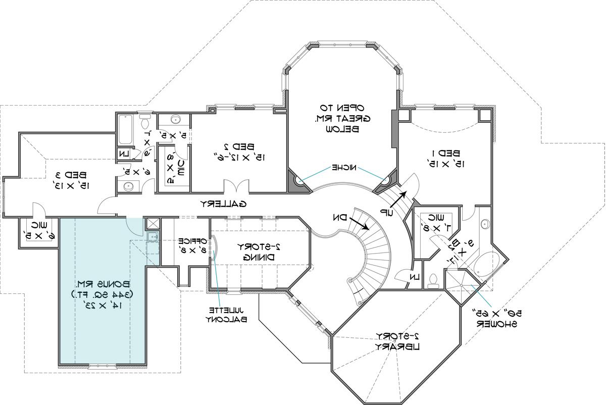 Second Floor Plan image of Stone Pond House Plan
