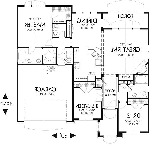 First Floor Plan image of Shelton House Plan