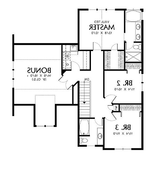 Second Floor Plan image of North Andover House Plan