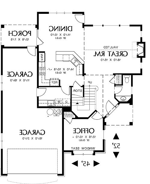 First Floor Plan image of Melrose House Plan