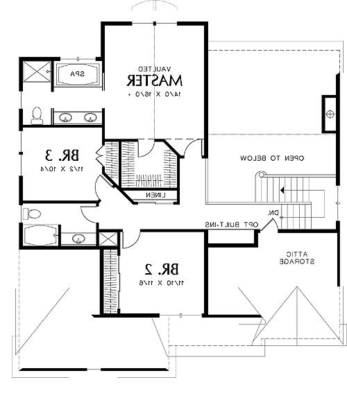 Second Floor Plan image of Monmouth House Plan
