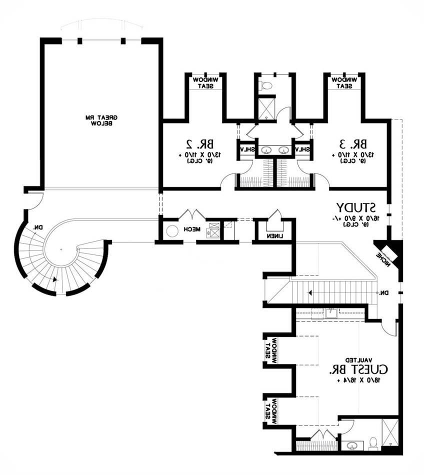 Upper Floor Plan image of Sims House Plan