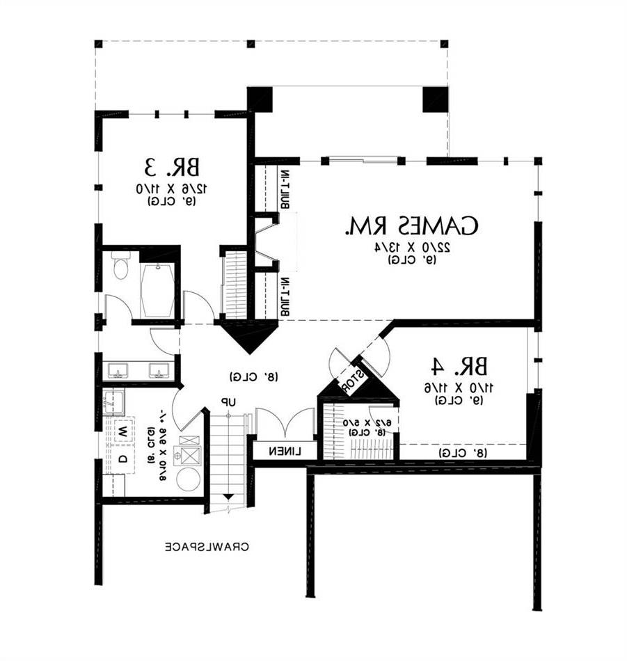 Lower Floor Plan image of Hampton House Plan
