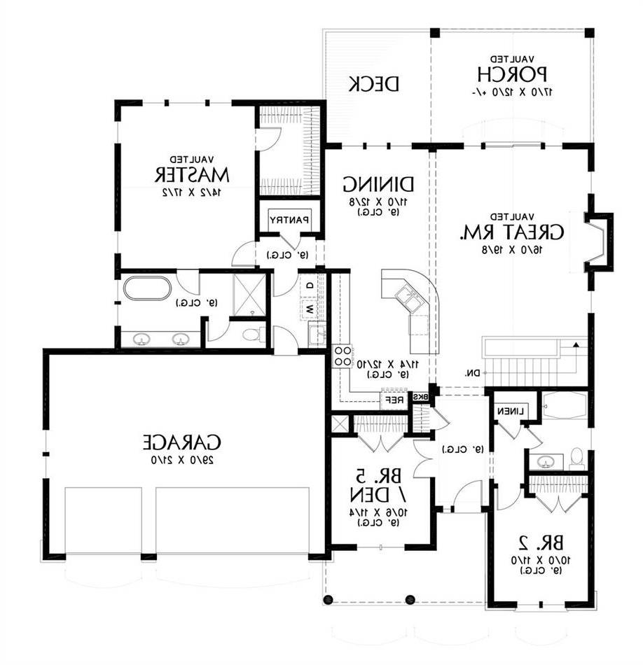 Main Floor Plan image of Clear Creek Cottage House Plan