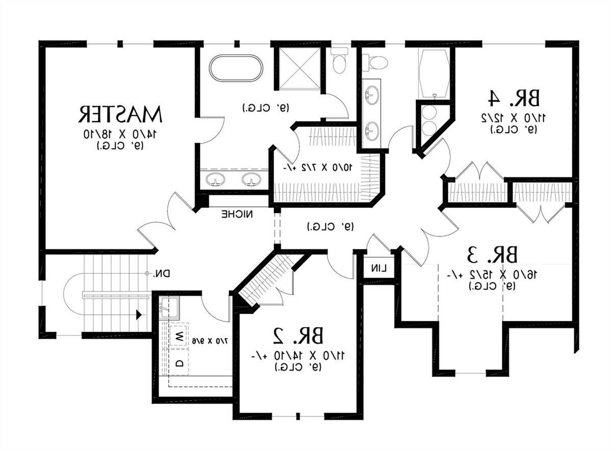 Upper Floor Plan image of Chandler House Plan