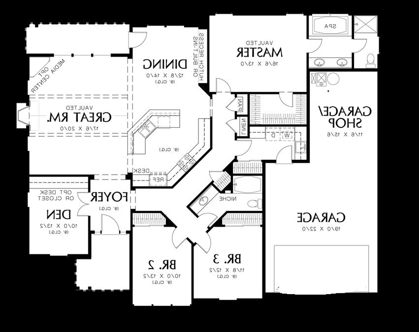First Floor Plan image of Harlow House Plan