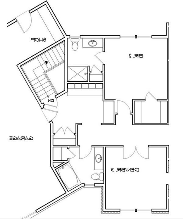 Basement Stair Location image of Whitworth House Plan