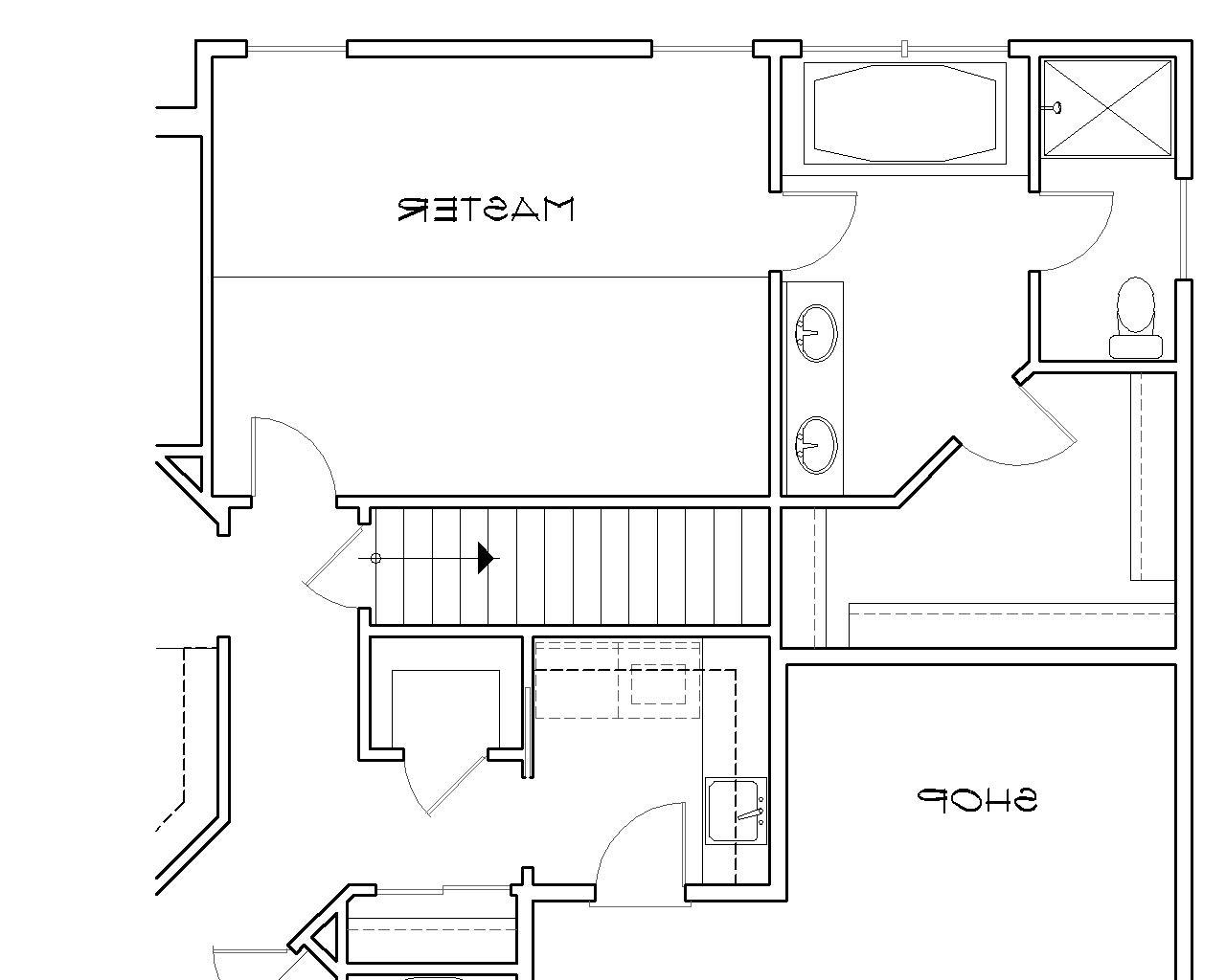Basement Stair Location image of Harlow House Plan