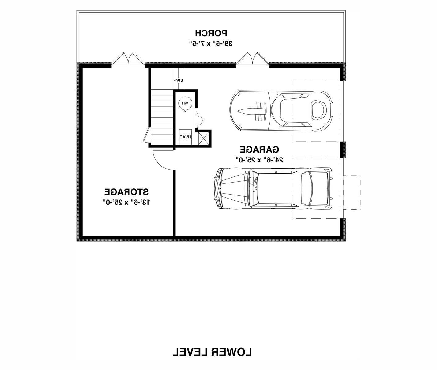 Lower Level Floor Plan image of The Greystone Cottage House Plan