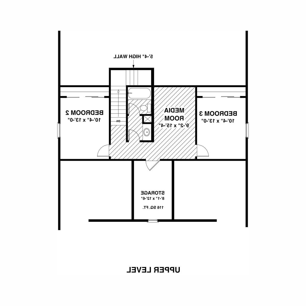 Upper Level Floor Plan image of The Greystone Cottage House Plan