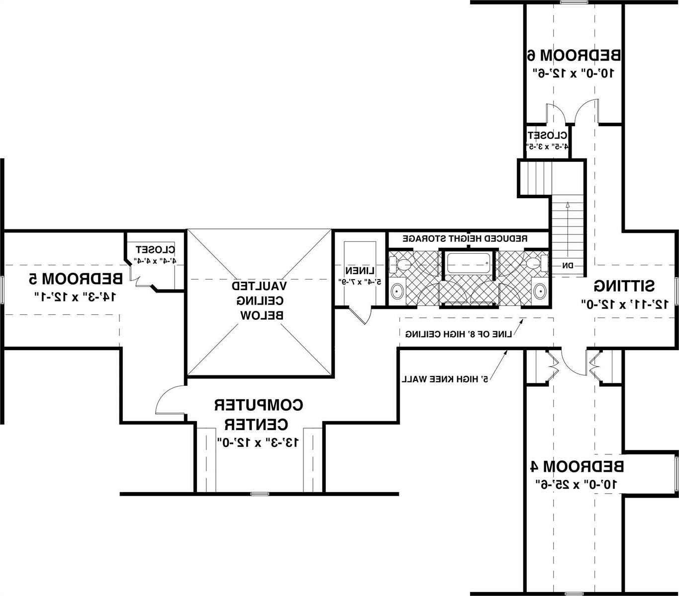 Bonus Room Floor Plan image of The Charleston Carriage House Plan