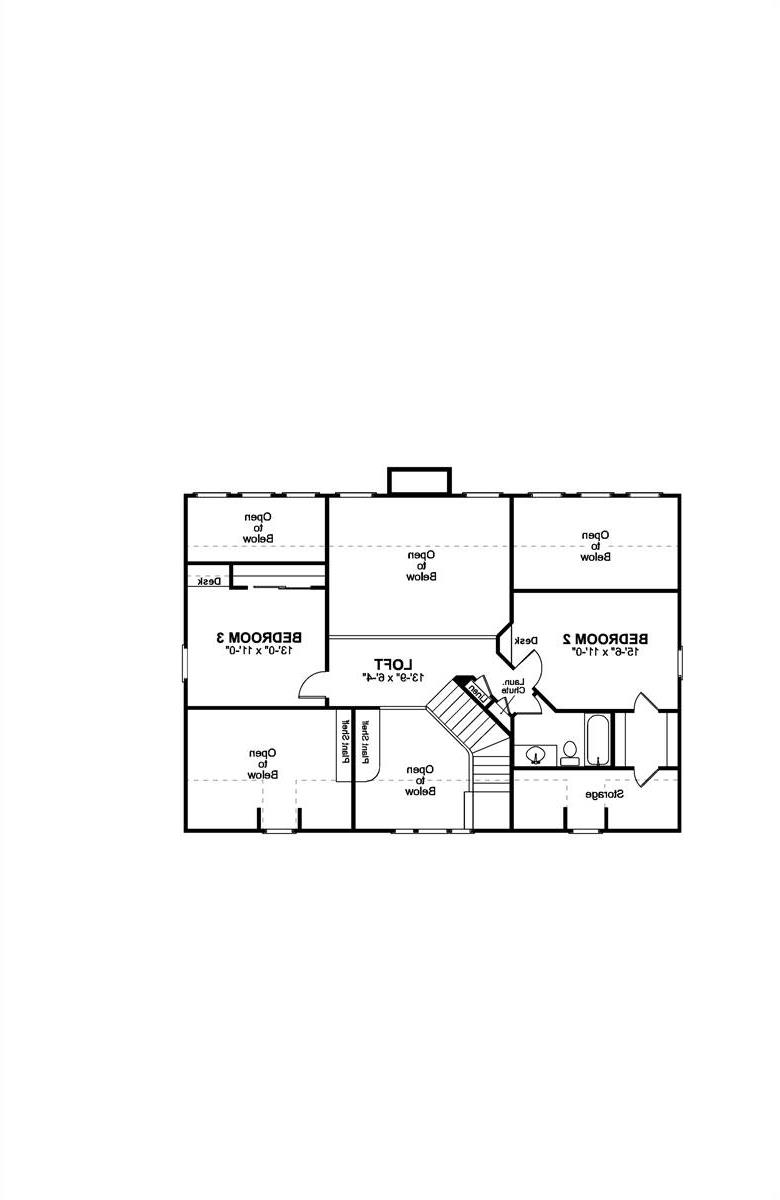 Upper Level Floor Plan image of The Smithfield House Plan