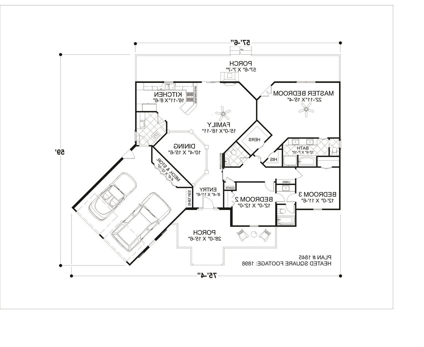 Main Level Floor Plan image of Cobblestone Glen House Plan