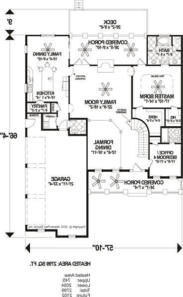 Main Level Floor Plan image of The Compass Pointe House Plan