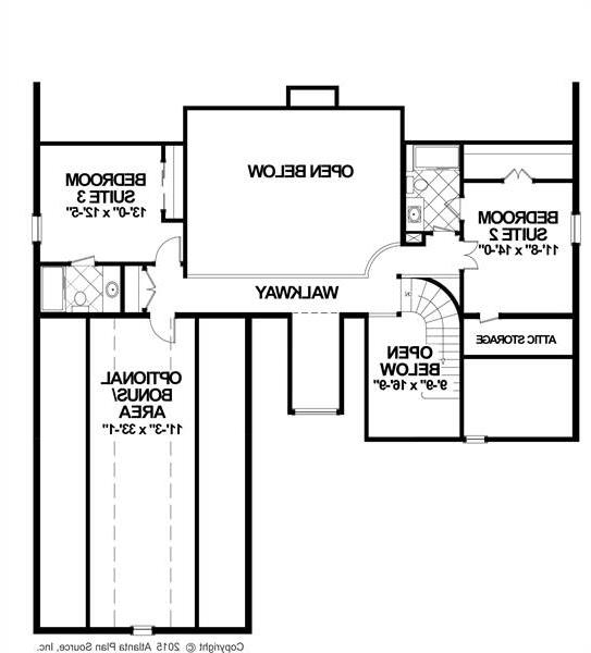 Upper Floorplan image of The Compass Pointe House Plan