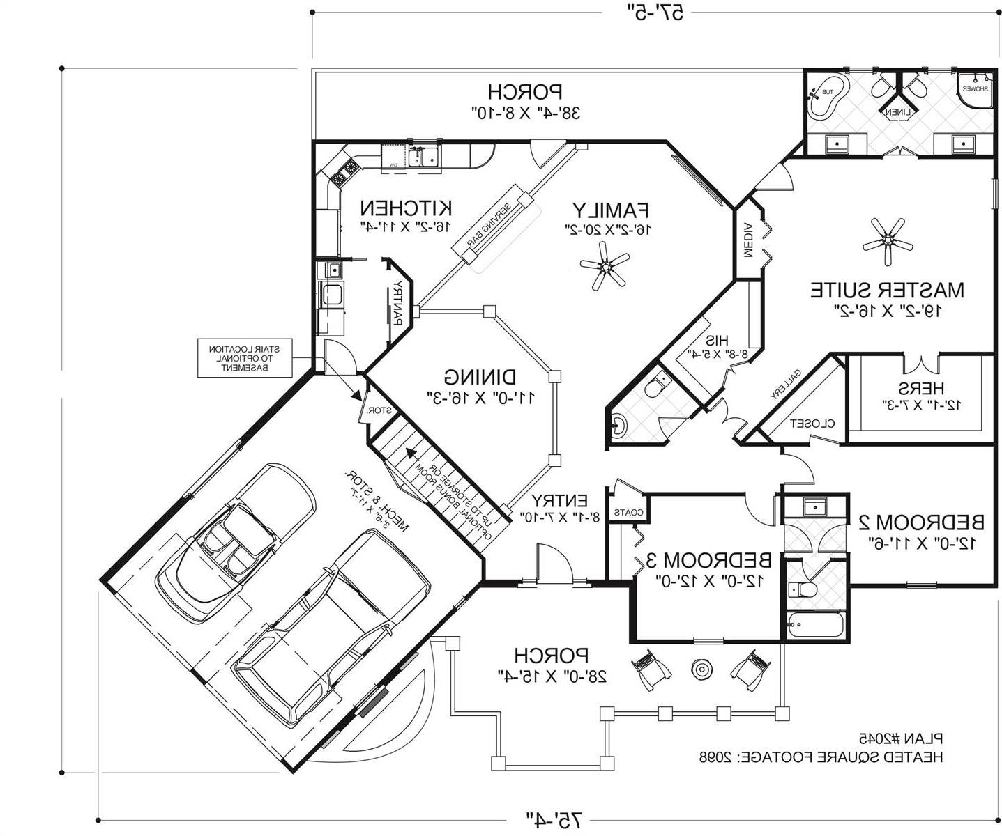 Main Level Floor Plan image of The Windy Hill House Plan