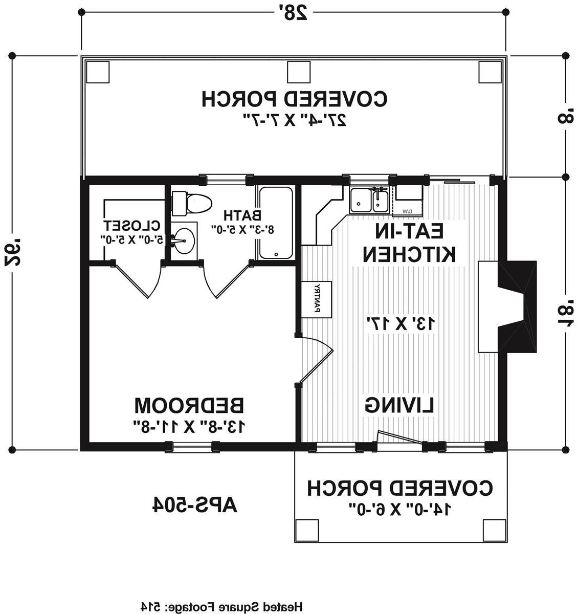 Main Level Floor Plan image of Keyingham Cottage House Plan