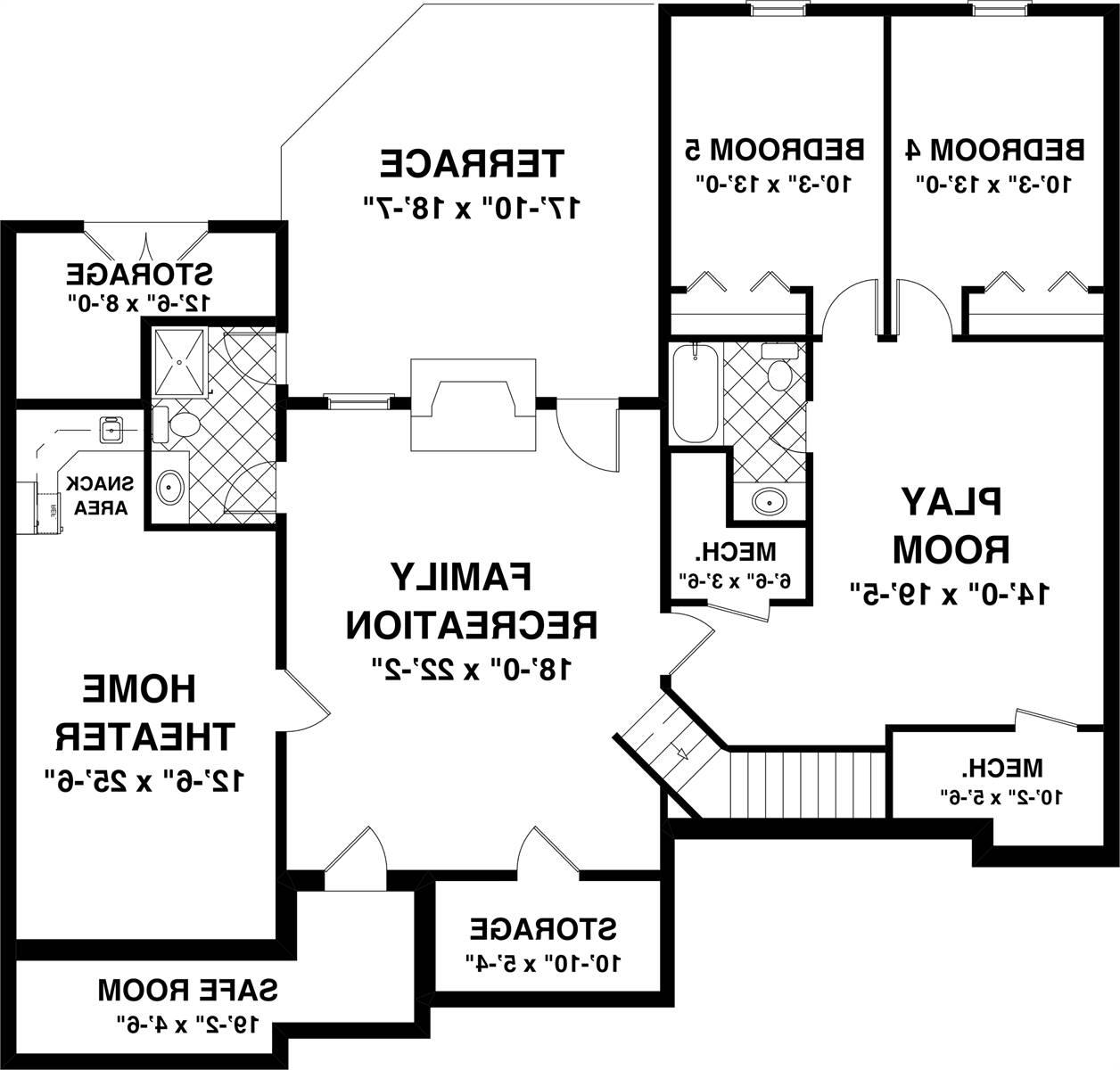 Optional Basement Plan image of The Blue Ridge House Plan