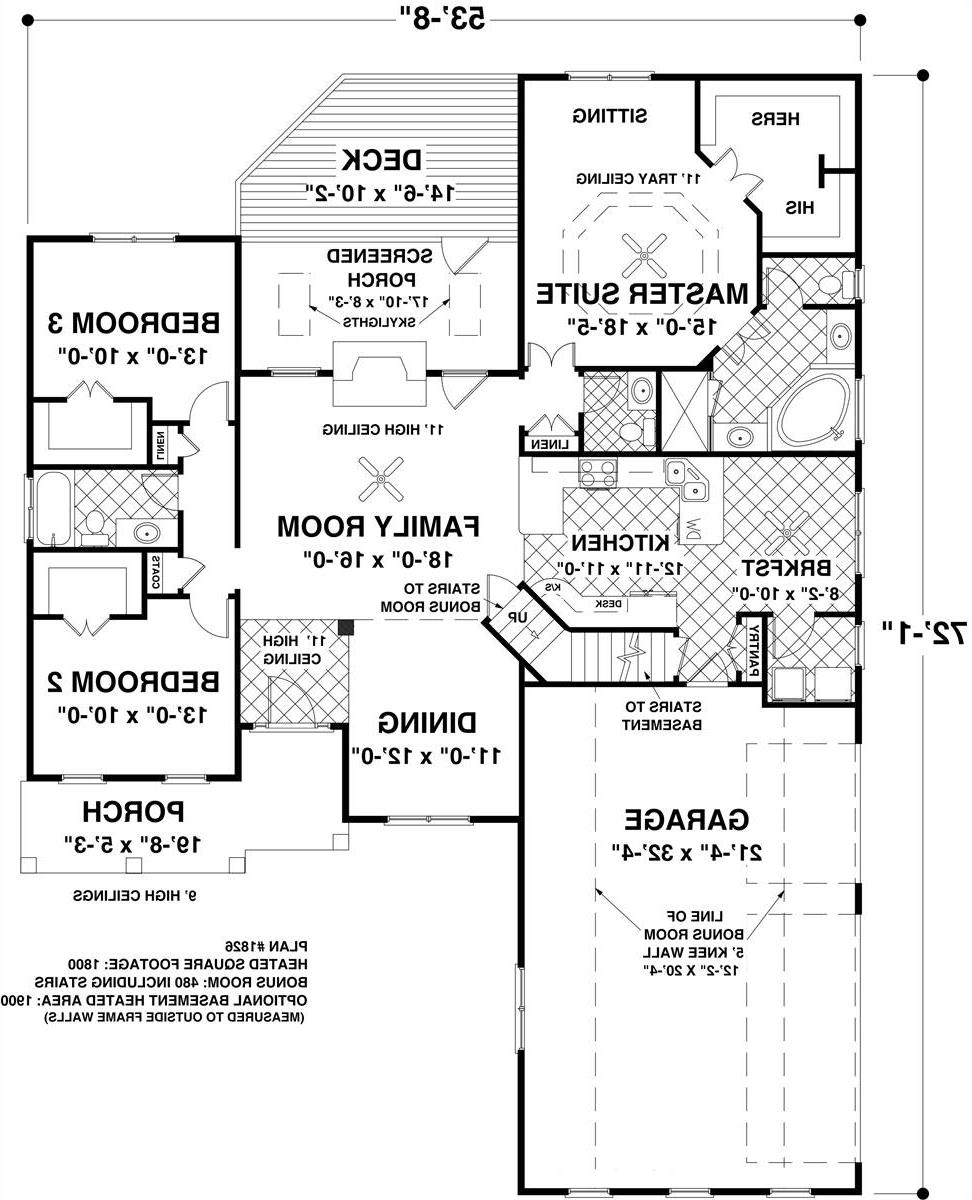 Main Floor Plan image of The Blue Ridge House Plan