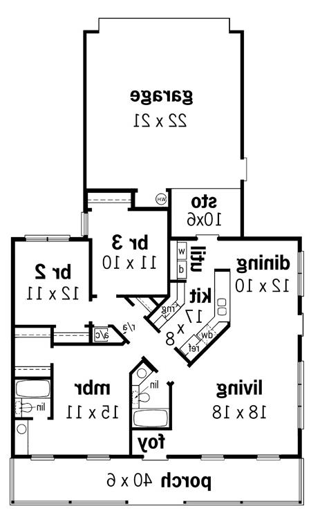First Floor Plan image of Monticello - 1217 House Plan