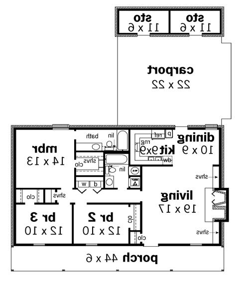 First Floor Plan image of Mountain view - 1219 House Plan