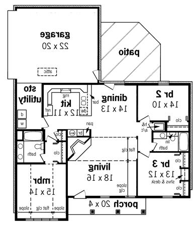 First Floor Plan image of Jordan - 1311 House Plan