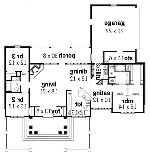 Floor Plan image of Royal Oak Manor-1710 House Plan