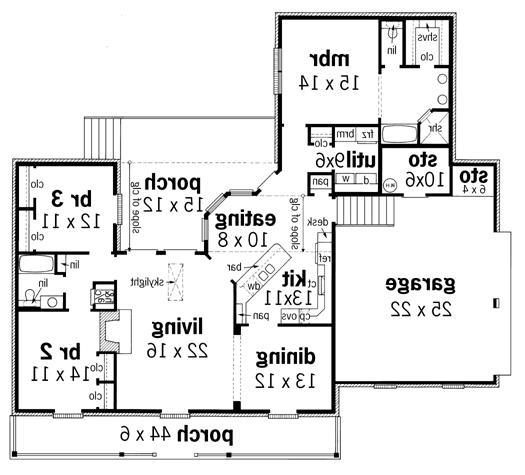 First Floor Plan image of Jefferson - 1823 House Plan