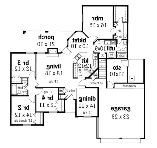 First Floor Plan image of Prentiss Commons-1828 House Plan