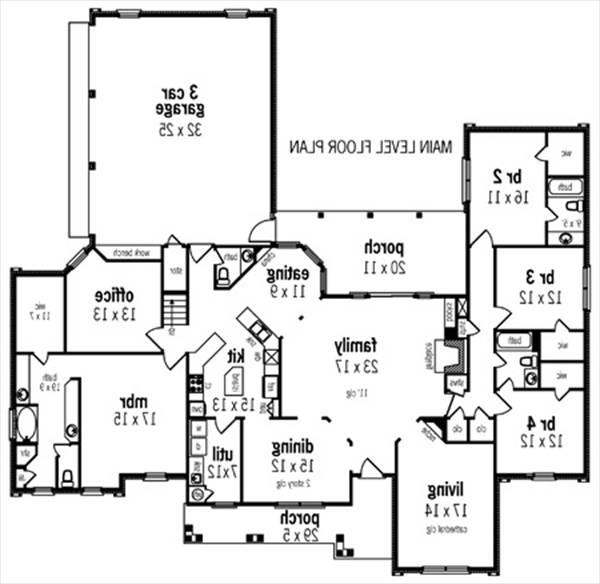 First Floor Plan image of White Oaks - 2801 House Plan