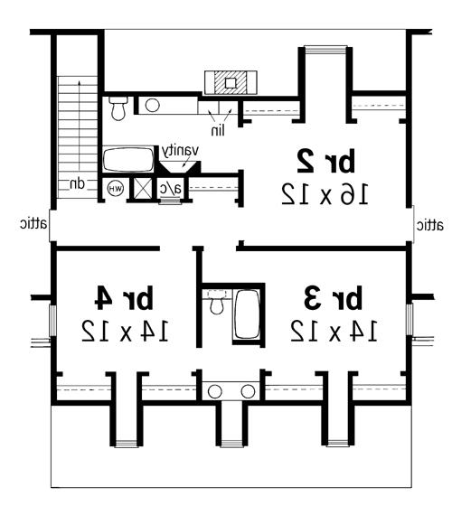 Second Floor Plan image of Banner Hall-3000 House Plan