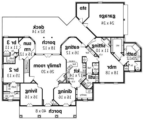 First Floor Plan image of Mansfield-3600 House Plan