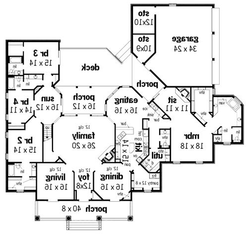 First Floor Plan image of Springhill Plantation-4001 House Plan