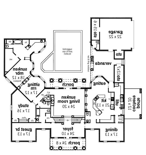 First Floor Plan image of Briars-4200 House Plan