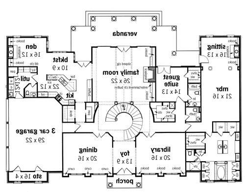 First Floor Plan image of Byhalia-5500 House Plan