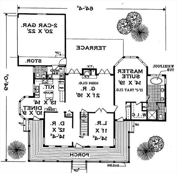 first floor image of Great wrap-around PORCH House Plan