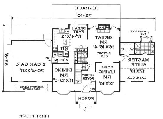 first floor image of Great Facade House Plan