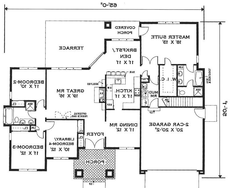 Floor plan image of Elegant one story home House Plan