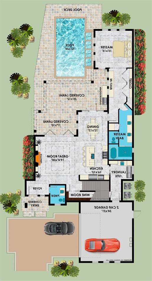 1st Floor Plan image of Monaco House Plan