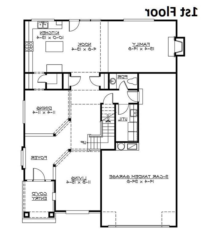 1st Floor Plan image of Milton House Plan