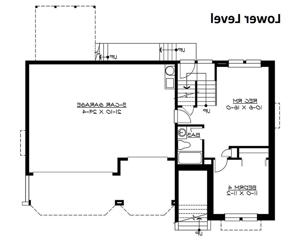 Lower Floor image of Eastview House Plan