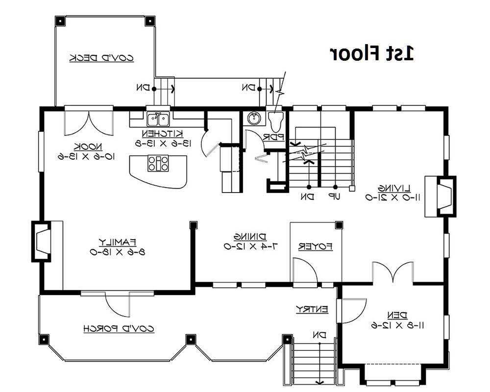 1st Floor Plan image of Eastview House Plan