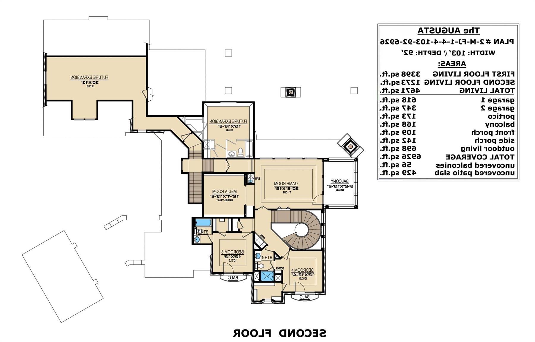 2nd Floor image of Augusta House Plan