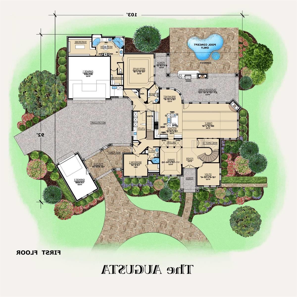1st Floor image of Augusta House Plan