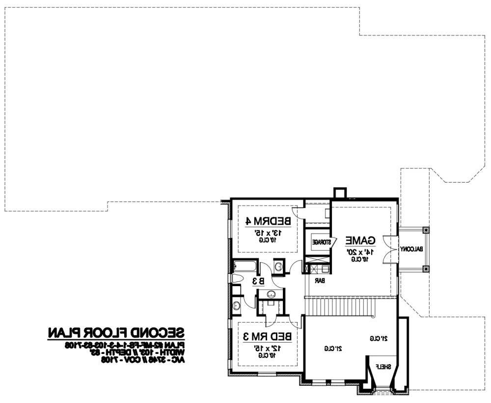 Second Floor image of Black Hawk House Plan