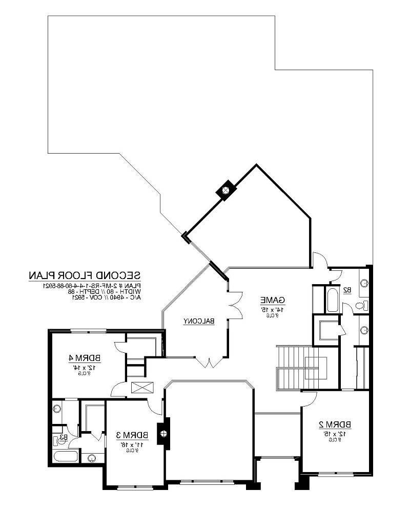 Second Floor image of Shady Oaks House Plan