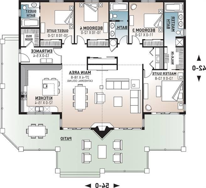 1st Floor Plan image of Brookside House Plan