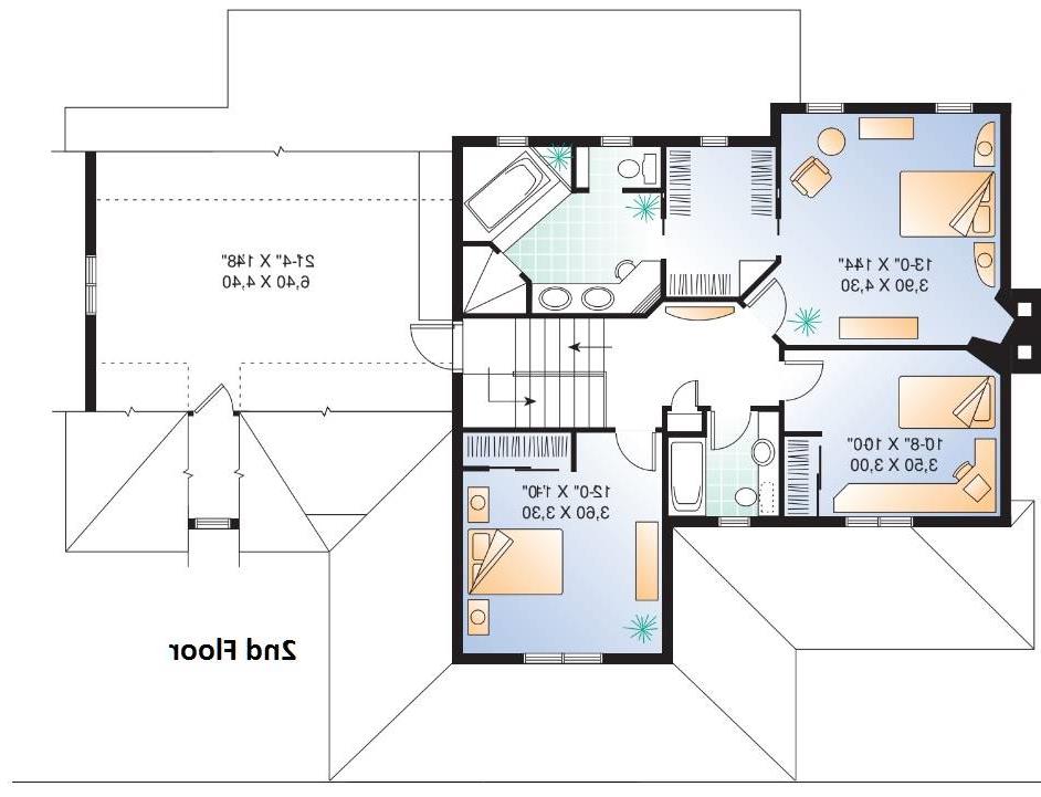 2nd Floor Plan image of The Ridgewood 2 House Plan