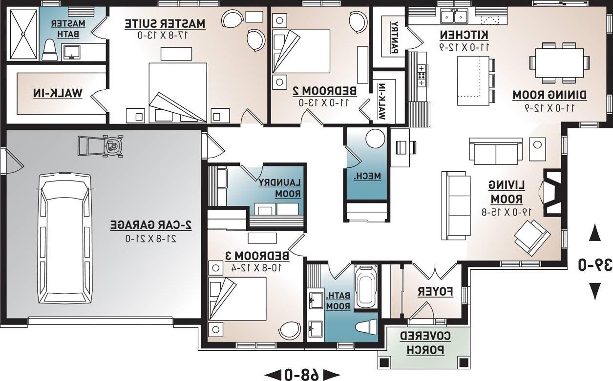 1st Floor Plan image of Providence 3 House Plan