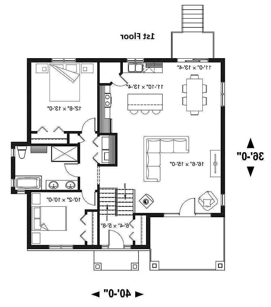 1st Floor Plan image of Lakewood House Plan